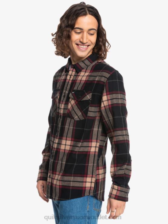 Quiksilver D6JJ1428 miehet musta lehmus stretch Linden joustava pitkähihainen flanellipaita