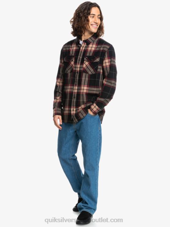 Quiksilver D6JJ1428 miehet musta lehmus stretch Linden joustava pitkähihainen flanellipaita