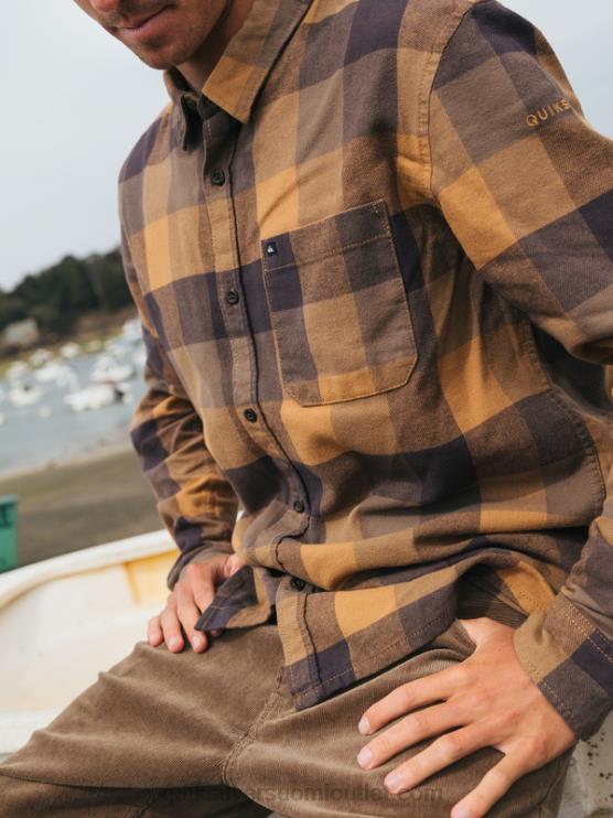 Quiksilver D6JJ1574 miehet ruskea sokeri emäperho Motherfly pitkähihainen flanellipaita