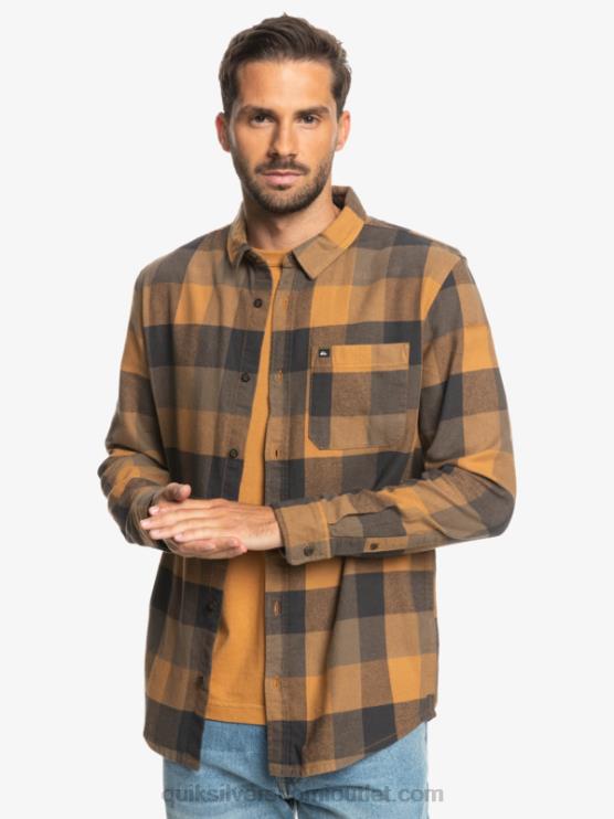 Quiksilver D6JJ1574 miehet ruskea sokeri emäperho Motherfly pitkähihainen flanellipaita