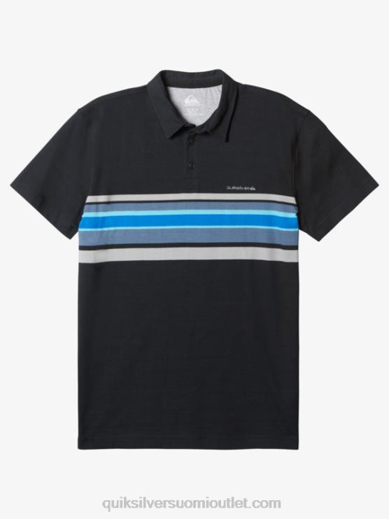 Quiksilver D6JJ1624 miehet musta raidallinen lite1 stripe lite lyhythihainen poolopaita