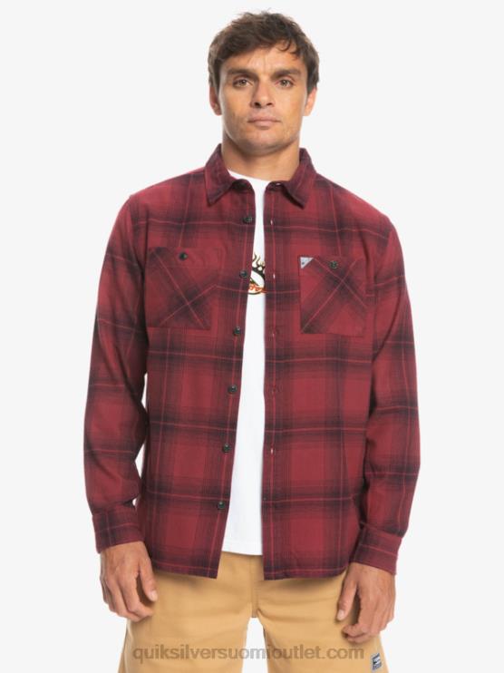 Quiksilver D6JJ1691 miehet rubiiniviini saturn saturninen ruudullinen pitkähihainen paita