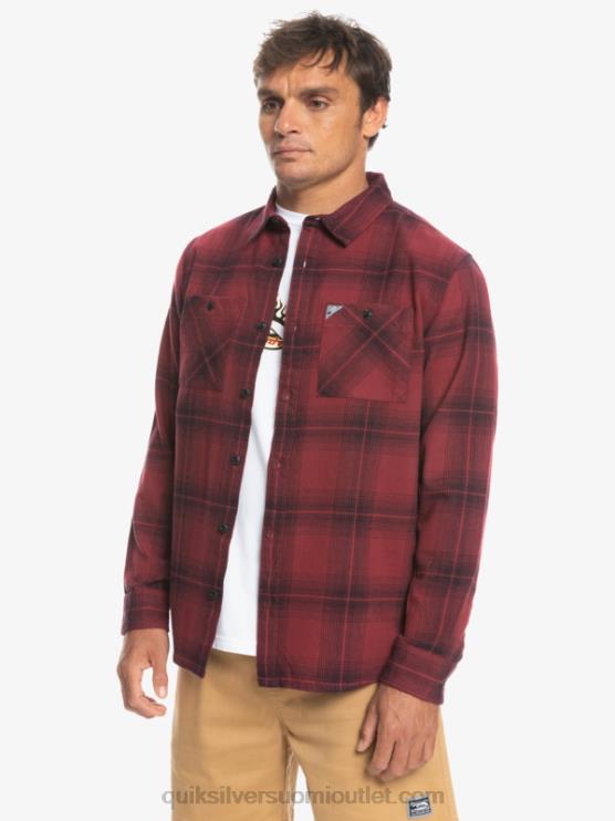 Quiksilver D6JJ1691 miehet rubiiniviini saturn saturninen ruudullinen pitkähihainen paita