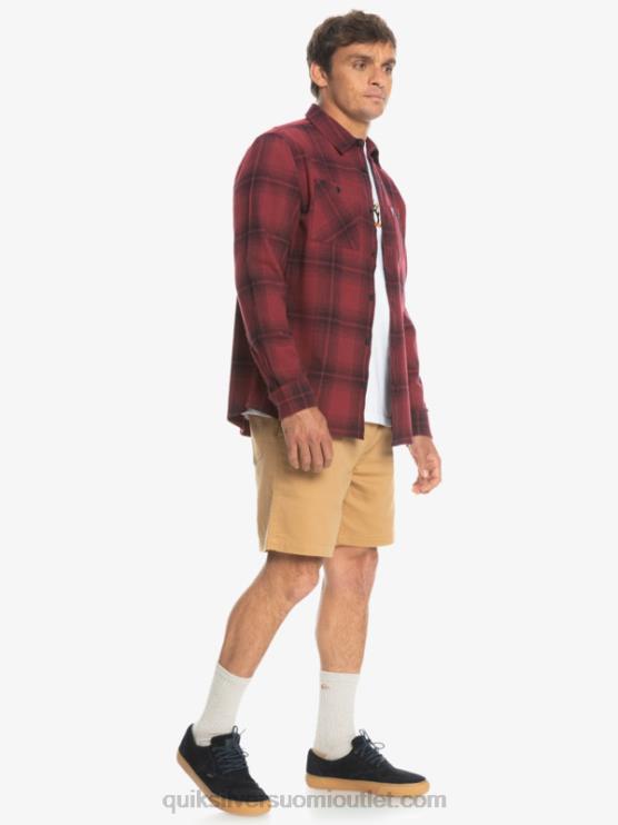 Quiksilver D6JJ1691 miehet rubiiniviini saturn saturninen ruudullinen pitkähihainen paita