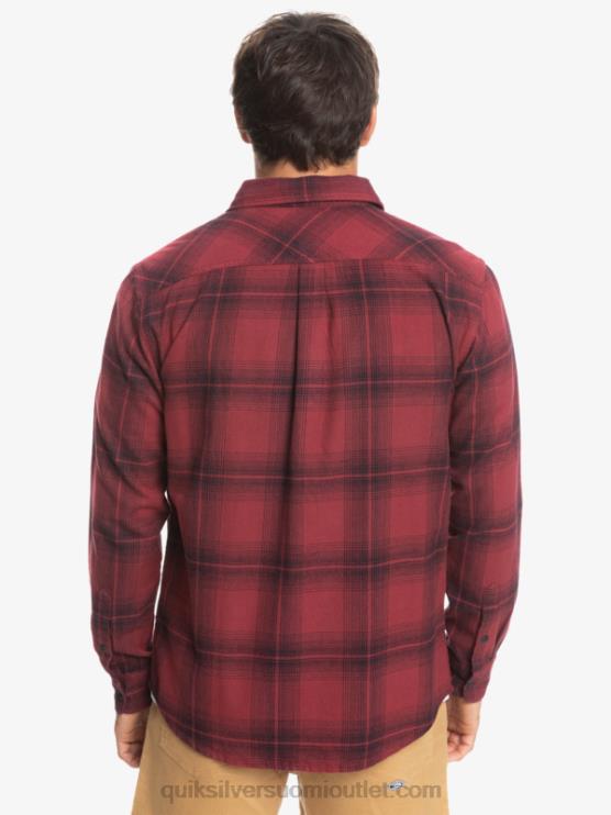 Quiksilver D6JJ1691 miehet rubiiniviini saturn saturninen ruudullinen pitkähihainen paita