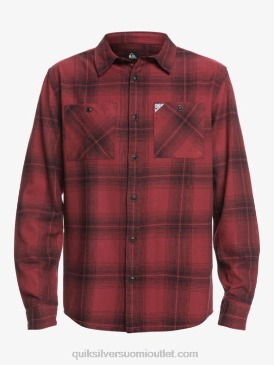 Quiksilver D6JJ1691 miehet rubiiniviini saturn saturninen ruudullinen pitkähihainen paita