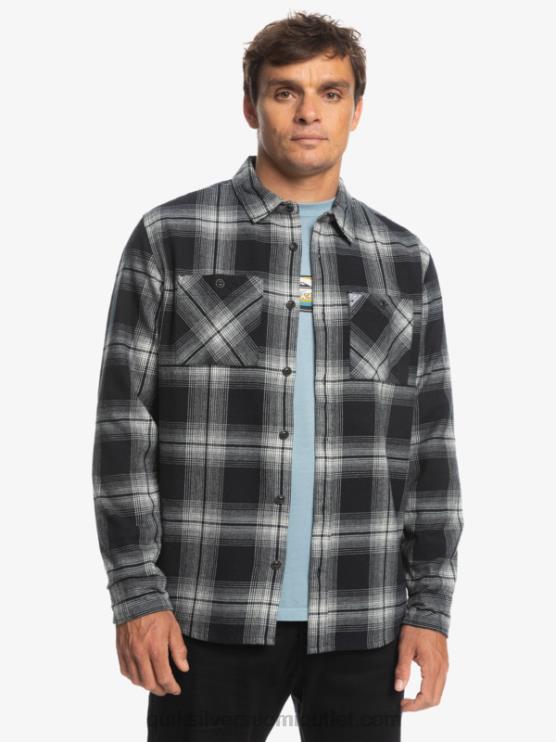 Quiksilver D6JJ1692 miehet musta saturn saturninen ruudullinen pitkähihainen paita