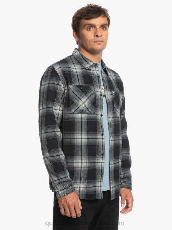 Quiksilver D6JJ1692 miehet musta saturn saturninen ruudullinen pitkähihainen paita