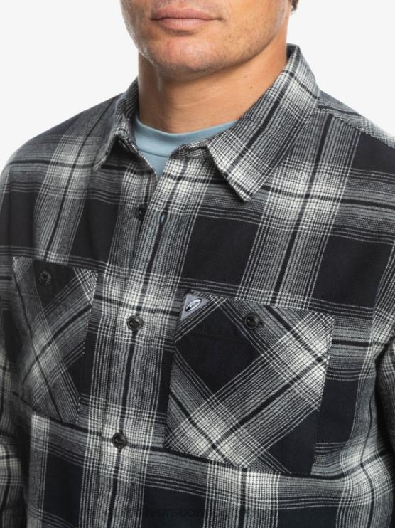Quiksilver D6JJ1692 miehet musta saturn saturninen ruudullinen pitkähihainen paita