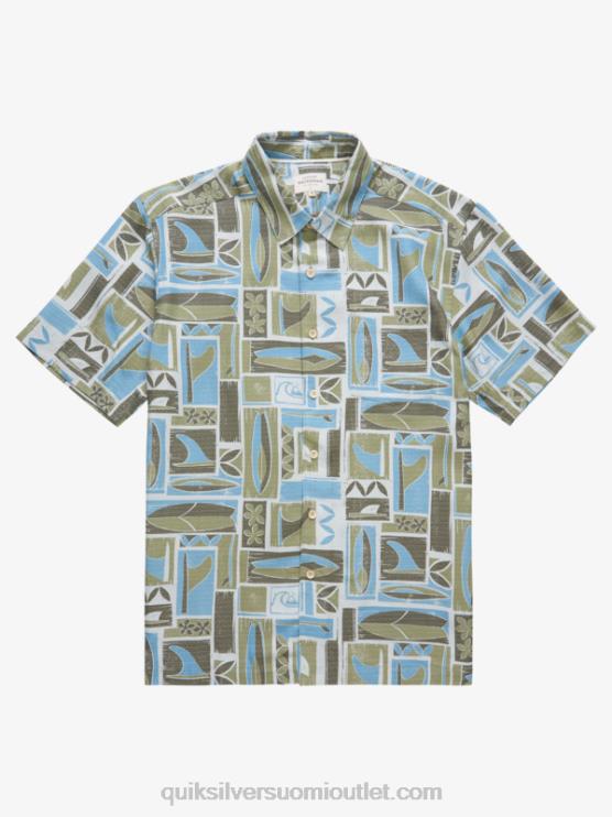 Quiksilver D6JJ1890 miehet pölyinen oliivi kapua Waterman kapua lyhythihainen paita