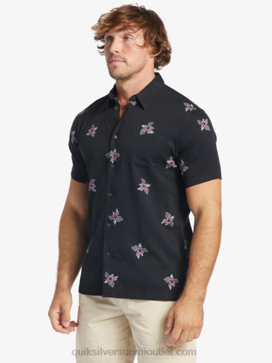 Quiksilver D6JJ424 miehet mustat pienet polkimet Waterman small pedals lyhythihainen paita