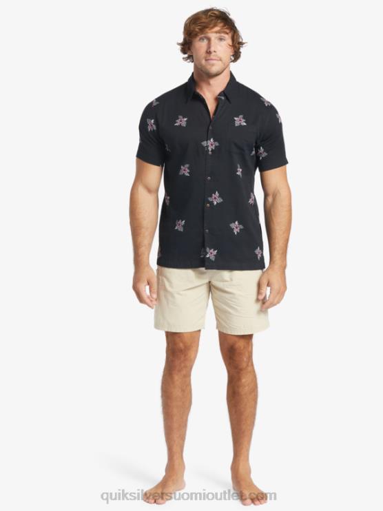 Quiksilver D6JJ424 miehet mustat pienet polkimet Waterman small pedals lyhythihainen paita