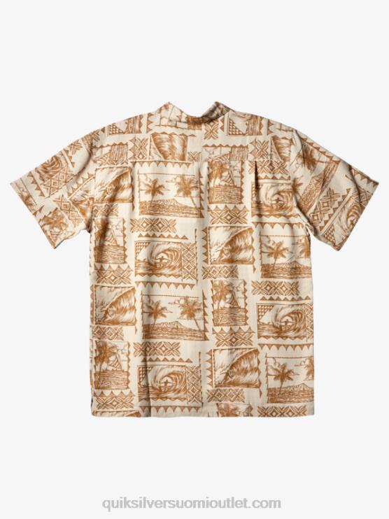 Quiksilver D6JJ432 miehet ruskean riisin surffausmatkailijat Waterman Surf trippers lyhythihainen paita