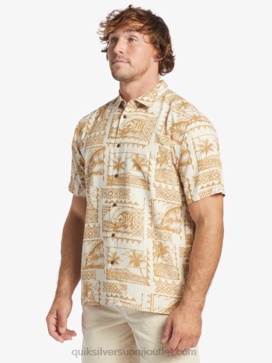 Quiksilver D6JJ432 miehet ruskean riisin surffausmatkailijat Waterman Surf trippers lyhythihainen paita