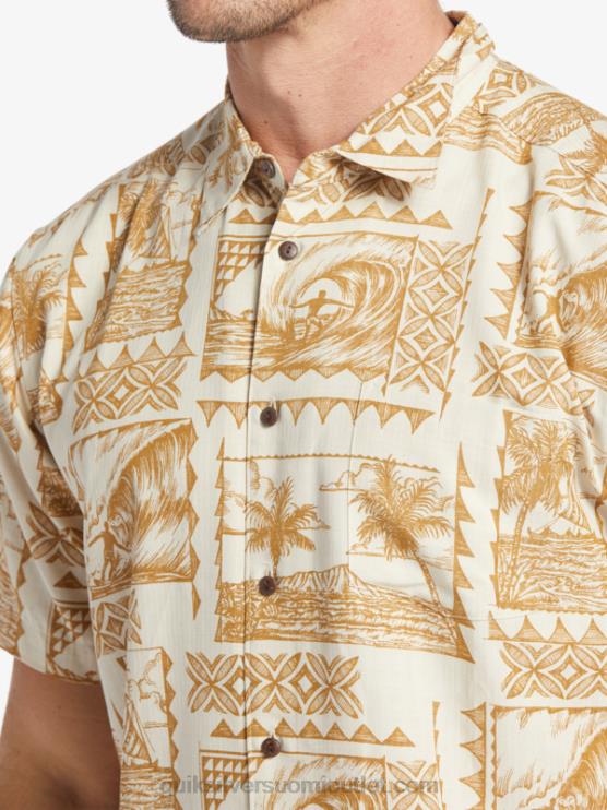 Quiksilver D6JJ432 miehet ruskean riisin surffausmatkailijat Waterman Surf trippers lyhythihainen paita