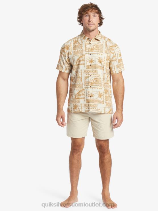Quiksilver D6JJ432 miehet ruskean riisin surffausmatkailijat Waterman Surf trippers lyhythihainen paita