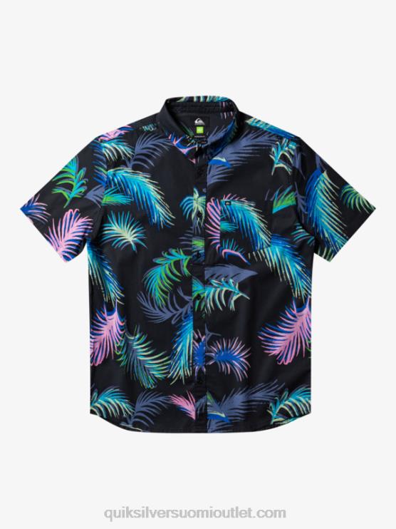 Quiksilver D6JJ551 miehet musta trooppinen häiriö Trooppinen glitch lyhythihainen paita