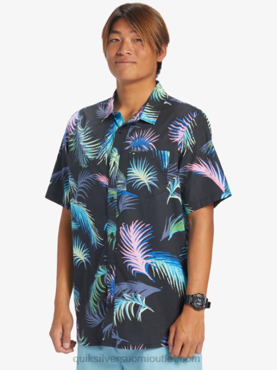 Quiksilver D6JJ551 miehet musta trooppinen häiriö Trooppinen glitch lyhythihainen paita