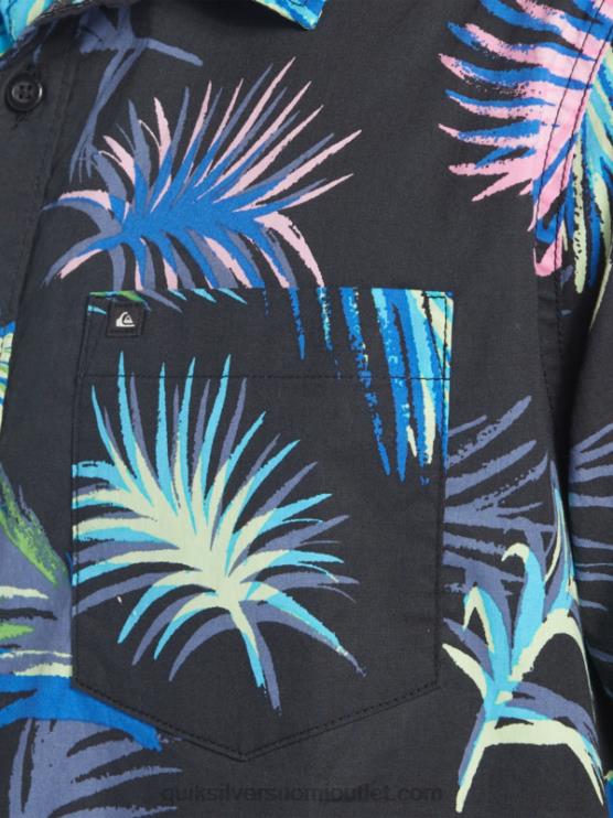 Quiksilver D6JJ551 miehet musta trooppinen häiriö Trooppinen glitch lyhythihainen paita