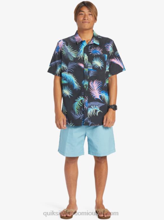 Quiksilver D6JJ551 miehet musta trooppinen häiriö Trooppinen glitch lyhythihainen paita