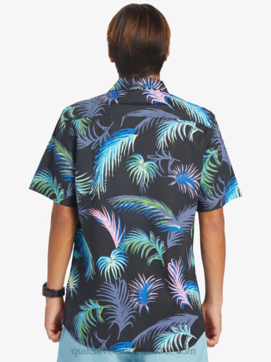 Quiksilver D6JJ551 miehet musta trooppinen häiriö Trooppinen glitch lyhythihainen paita