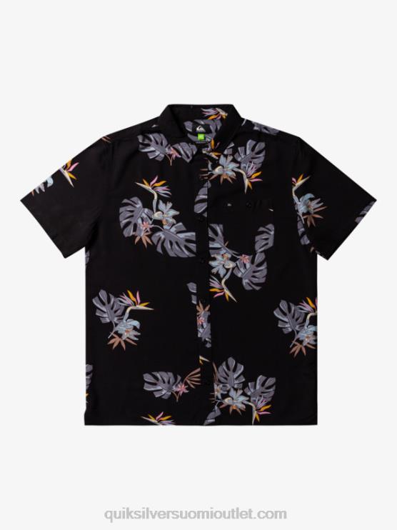 Quiksilver D6JJ649 miehet musta kukkainen ss kukkakuvioinen lyhythihainen paita