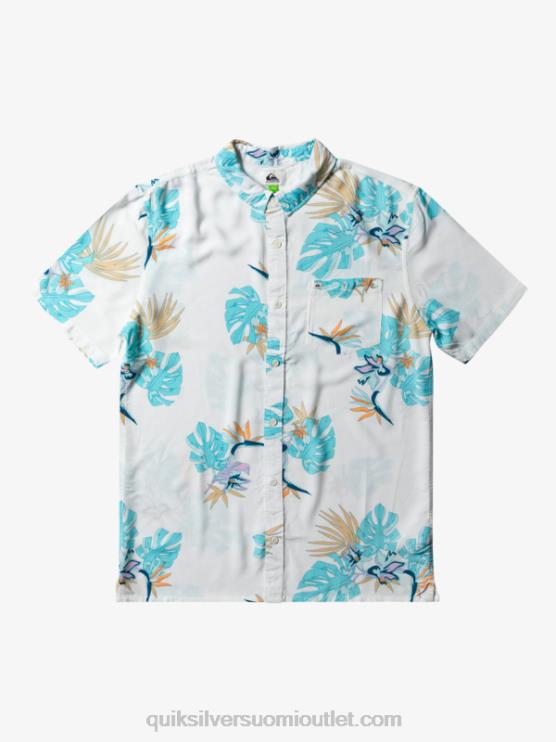 Quiksilver D6JJ650 miehet lumivalkoinen kukkainen ss kukkakuvioinen lyhythihainen paita