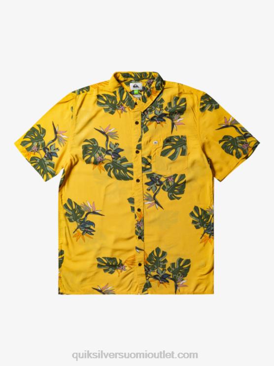 Quiksilver D6JJ651 miehet keltainen kukka ss kukkakuvioinen lyhythihainen paita