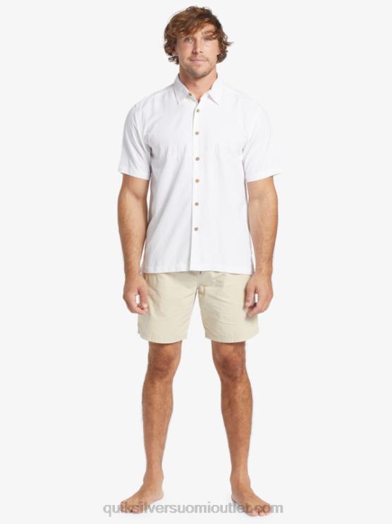 Quiksilver D6JJ867 miehet valkoinen Waterman Tahiti Palms Premium ryppyjä estävä paita