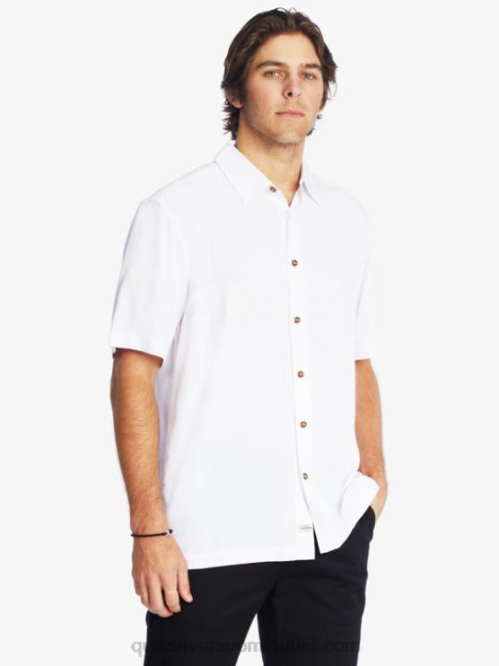 Quiksilver D6JJ867 miehet valkoinen Waterman Tahiti Palms Premium ryppyjä estävä paita