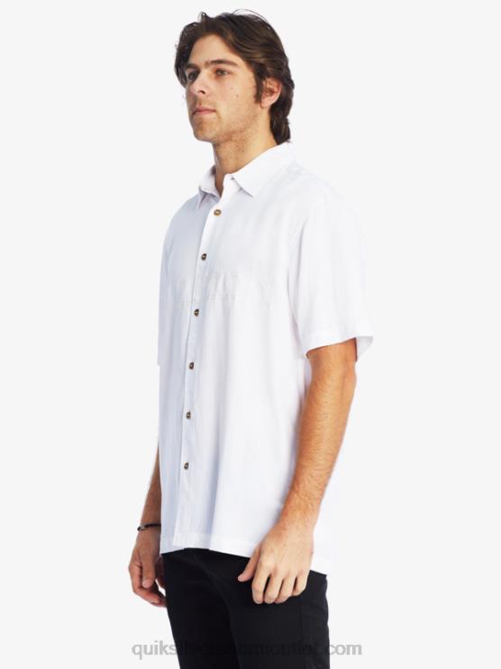 Quiksilver D6JJ867 miehet valkoinen Waterman Tahiti Palms Premium ryppyjä estävä paita