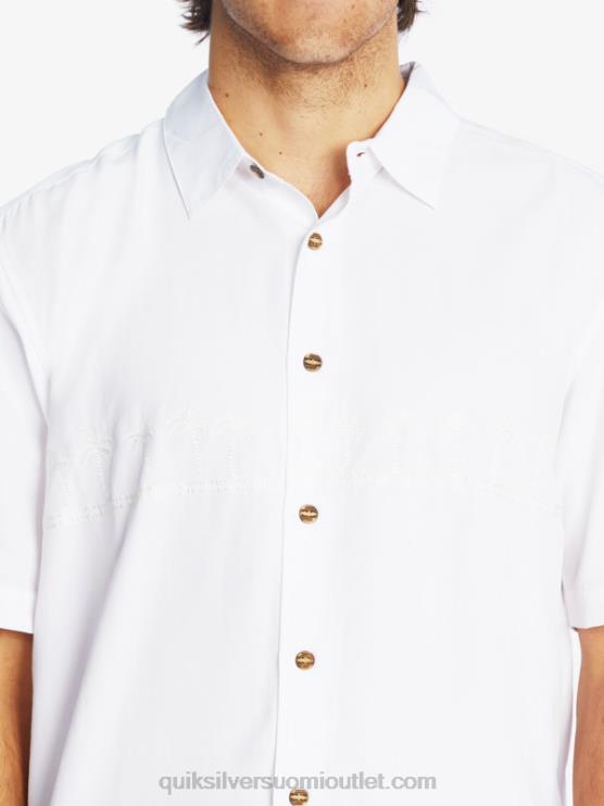 Quiksilver D6JJ867 miehet valkoinen Waterman Tahiti Palms Premium ryppyjä estävä paita