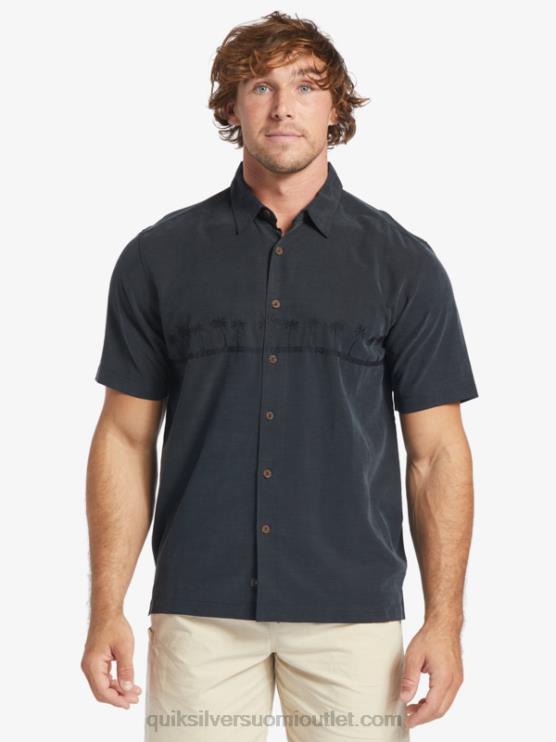 Quiksilver D6JJ868 miehet musta Waterman Tahiti Palms Premium ryppyjä estävä paita
