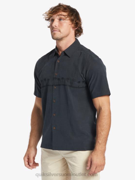 Quiksilver D6JJ868 miehet musta Waterman Tahiti Palms Premium ryppyjä estävä paita