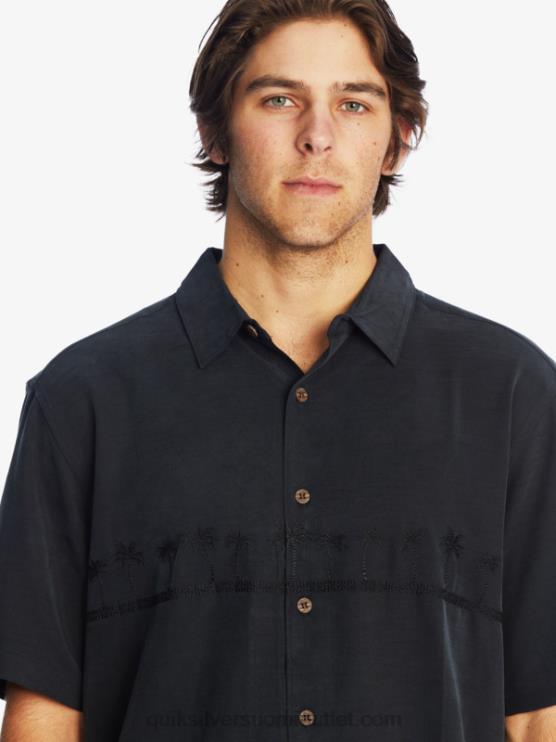 Quiksilver D6JJ868 miehet musta Waterman Tahiti Palms Premium ryppyjä estävä paita