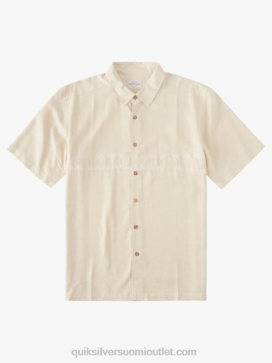 Quiksilver D6JJ869 miehet ruskea riisi Waterman Tahiti Palms Premium ryppyjä estävä paita