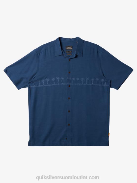 Quiksilver D6JJ872 miehet lippu sininen Waterman Tahiti Palms Premium ryppyjä estävä paita