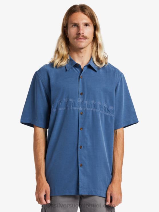 Quiksilver D6JJ872 miehet lippu sininen Waterman Tahiti Palms Premium ryppyjä estävä paita