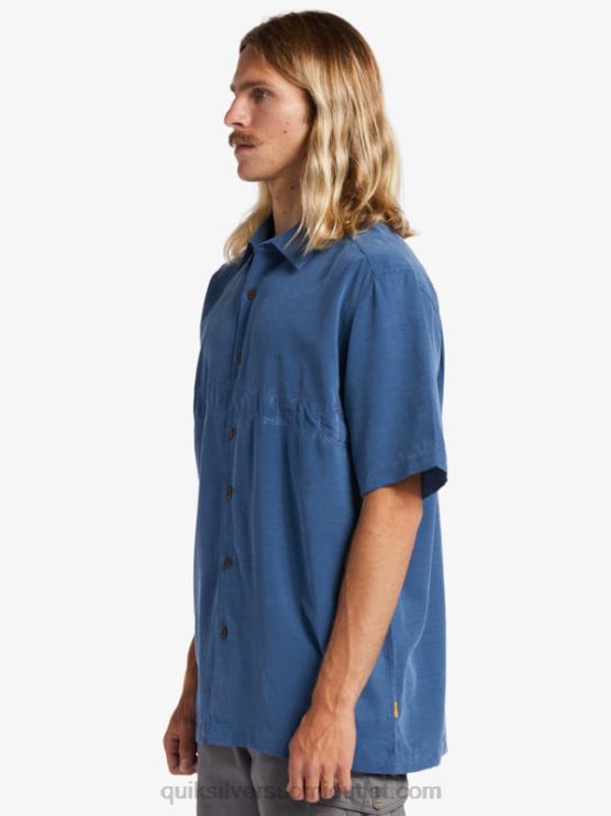 Quiksilver D6JJ872 miehet lippu sininen Waterman Tahiti Palms Premium ryppyjä estävä paita