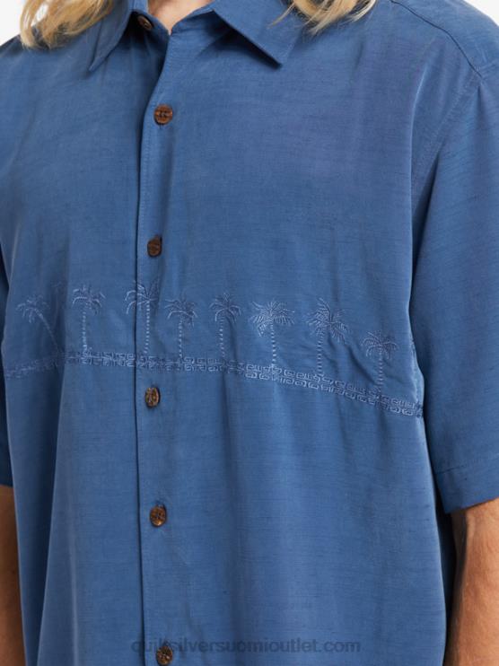 Quiksilver D6JJ872 miehet lippu sininen Waterman Tahiti Palms Premium ryppyjä estävä paita