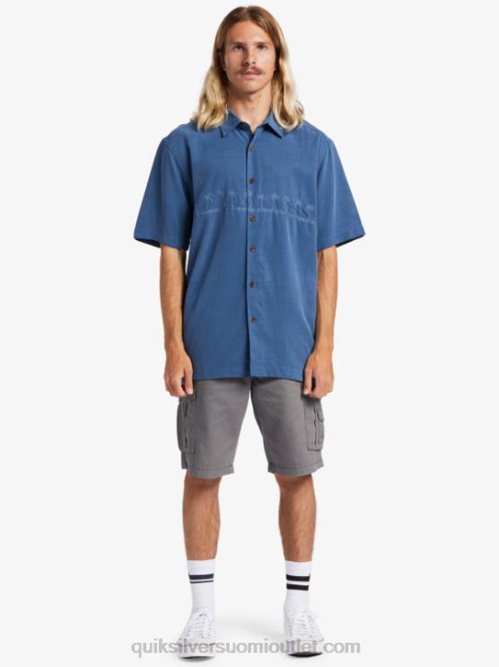 Quiksilver D6JJ872 miehet lippu sininen Waterman Tahiti Palms Premium ryppyjä estävä paita