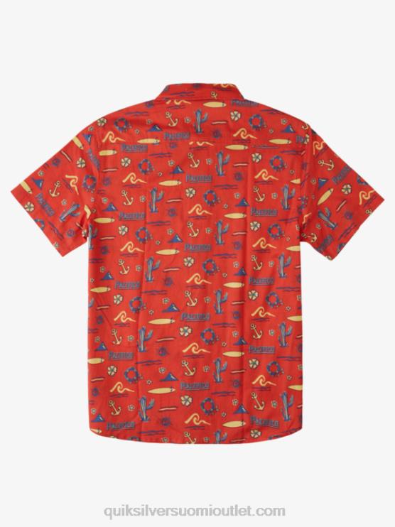 Quiksilver x Pacifico D6JJ16 miehet punainen pacifico quiksilver lyhythihainen paita