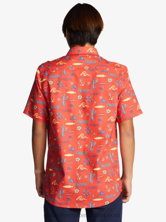 Quiksilver x Pacifico D6JJ16 miehet punainen pacifico quiksilver lyhythihainen paita