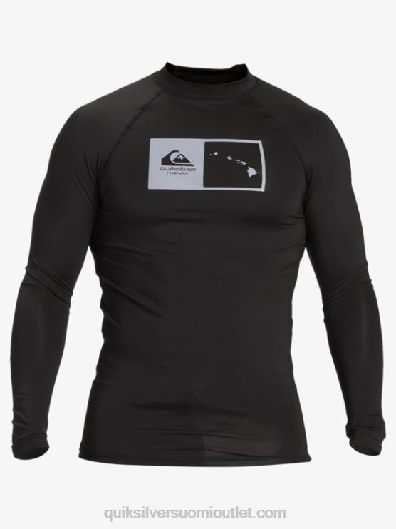 Quiksilver D6JJ1105 miehet musta hawaii double down upf 50 pitkähihainen surffipaita