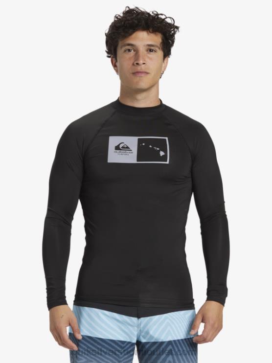 Quiksilver D6JJ1105 miehet musta hawaii double down upf 50 pitkähihainen surffipaita