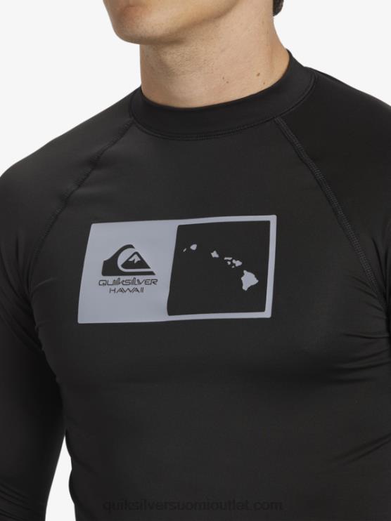 Quiksilver D6JJ1105 miehet musta hawaii double down upf 50 pitkähihainen surffipaita