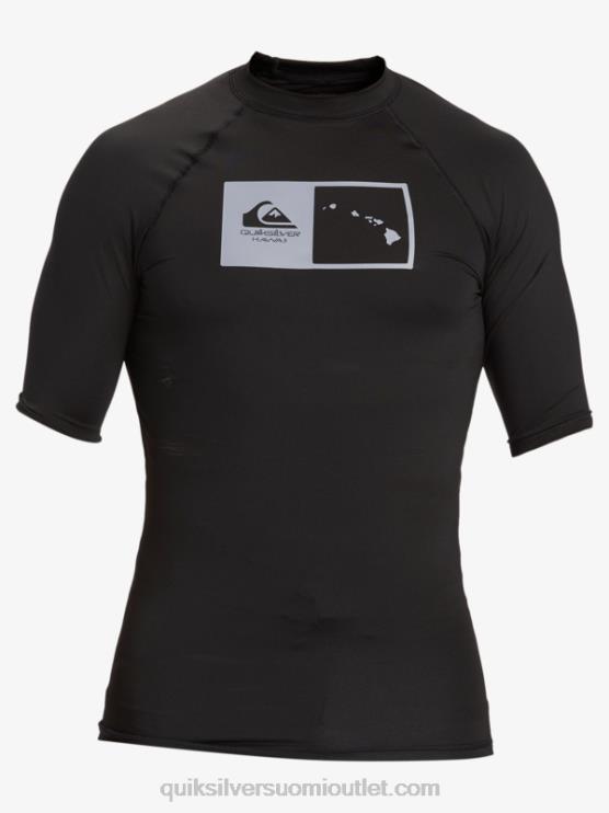 Quiksilver D6JJ1170 miehet musta hawaii double down upf 50 lyhythihainen surffipaita
