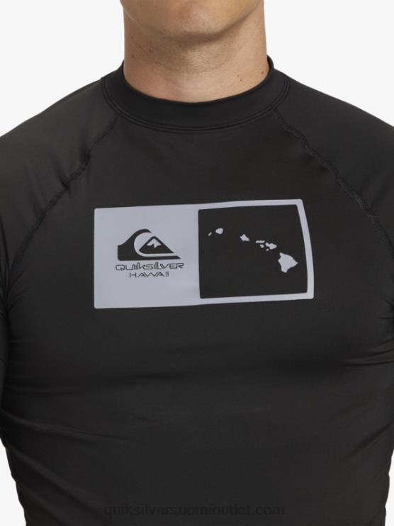 Quiksilver D6JJ1170 miehet musta hawaii double down upf 50 lyhythihainen surffipaita