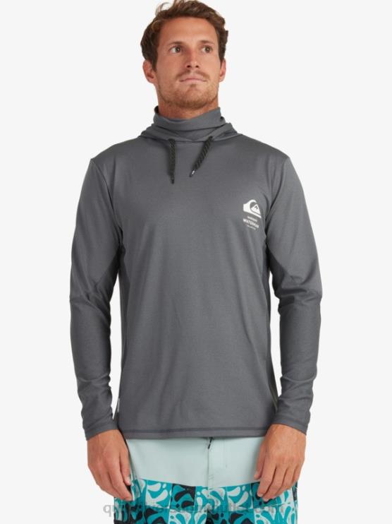 Quiksilver D6JJ1848 miehet tumma varjo Waterman onkija hupullinen pitkähihainen upf 50 surffit-paita
