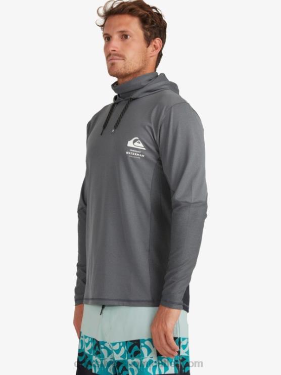 Quiksilver D6JJ1848 miehet tumma varjo Waterman onkija hupullinen pitkähihainen upf 50 surffit-paita
